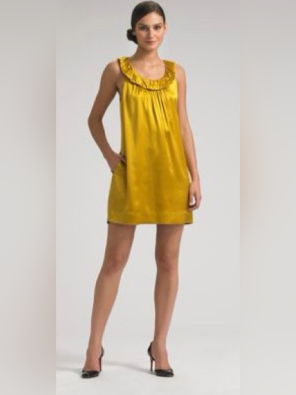 BCBGMaxAzria Golden Silk shift Dress